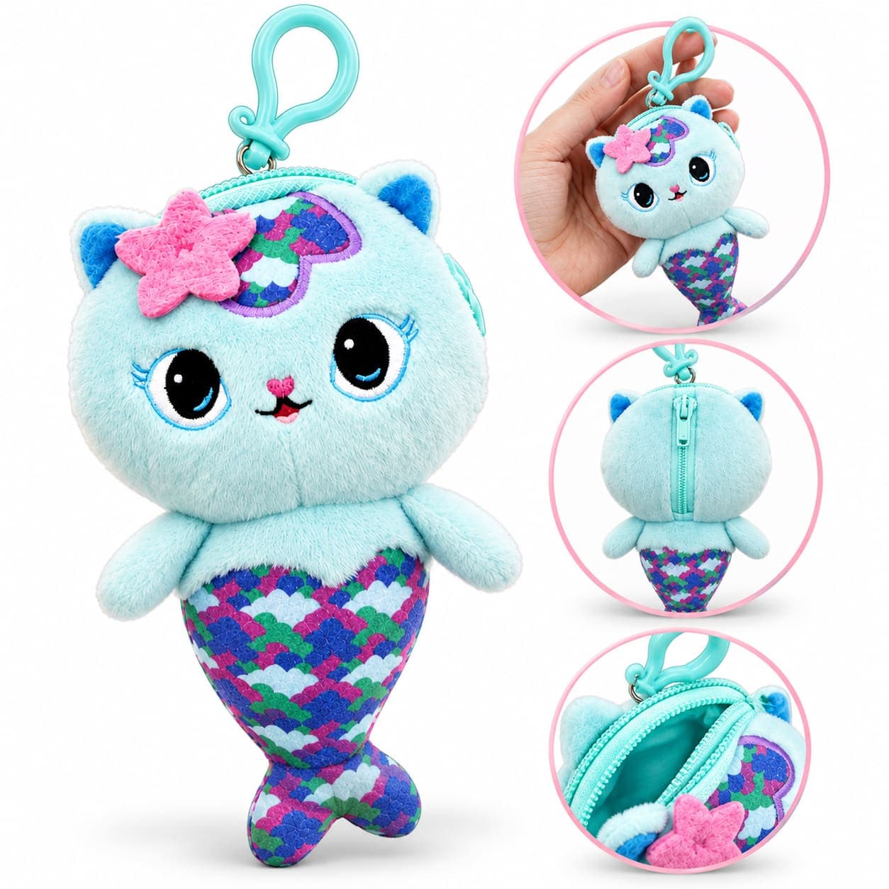 Mermaid Cat Plush Keychain