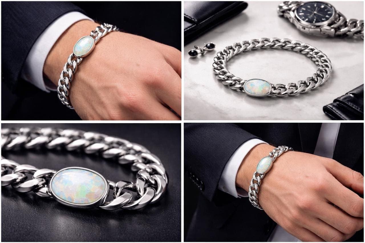 Silver Brazilian Opal Bracelet