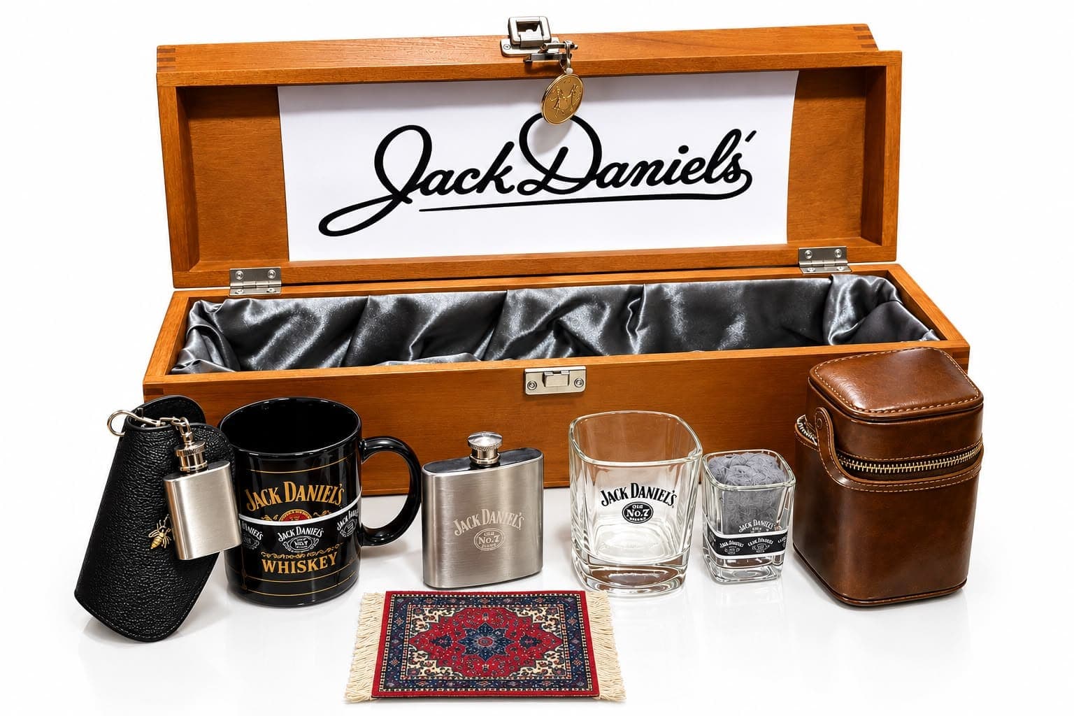 JACK DANIEL'S PREMIUM WOODEN GIFT & BAR SET